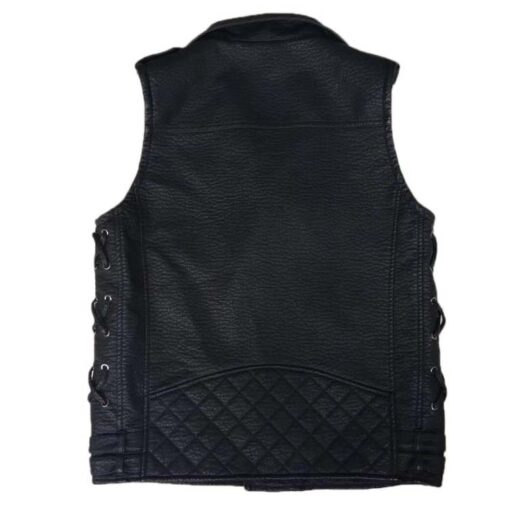 Men's Leather Motorcycle Vest - Image 2